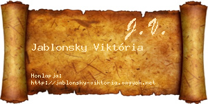 Jablonsky Viktória névjegykártya