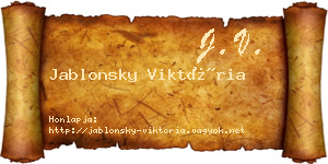 Jablonsky Viktória névjegykártya